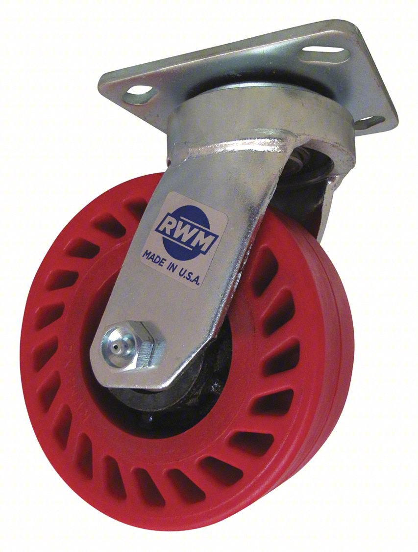 PLATE CASTER,SWIVEL,POLYURETHANE,7 1/2"H
