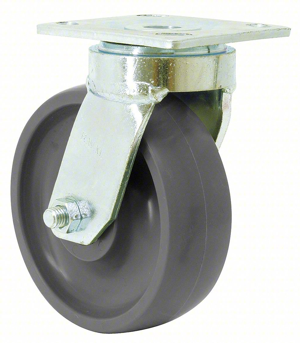 PLATE CASTER,SWIVEL,POLYURETHANE,9 1/2"H