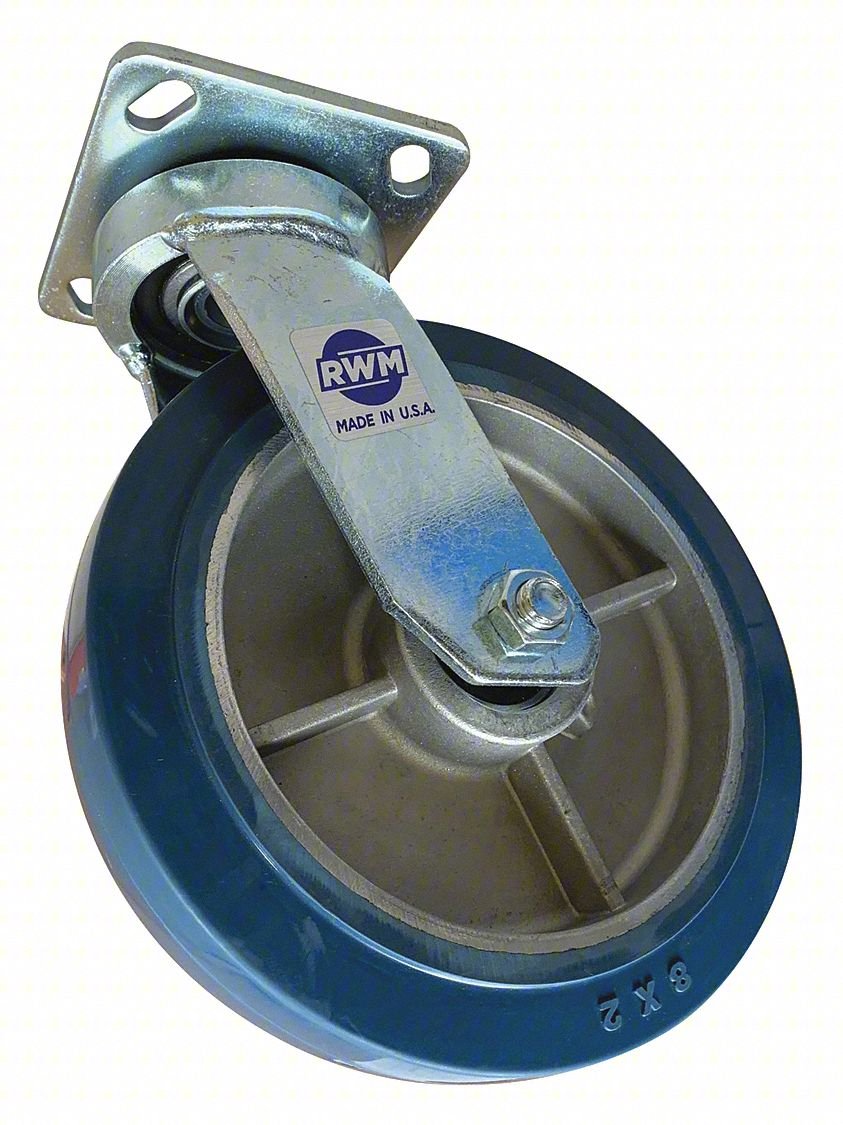 PLATE CASTER,SWIVEL,RUBBER,9 1/2"H