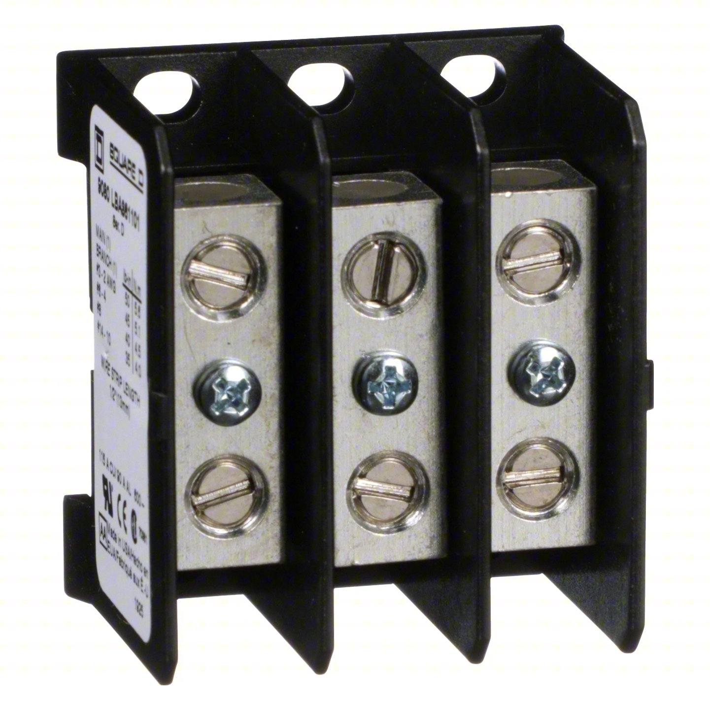 Mintr Distr Block,Al/Cu,600V AC/DC