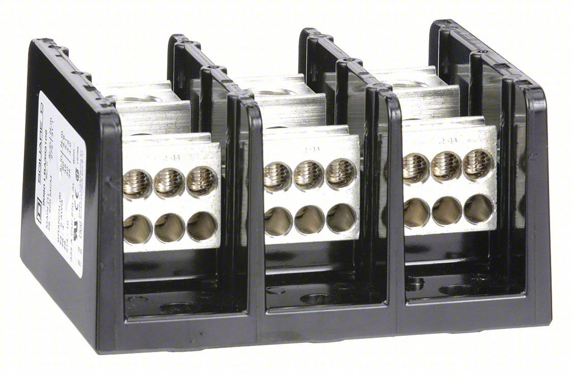 Power Distr Block,Al/Cu,600V AC/DC