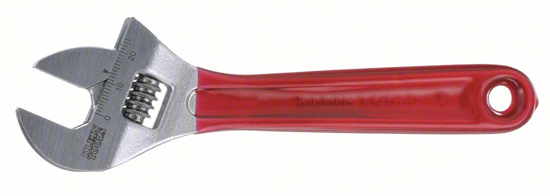 ADJUSTABLE WRENCH: PLASTIC, CHROME, 6 IN