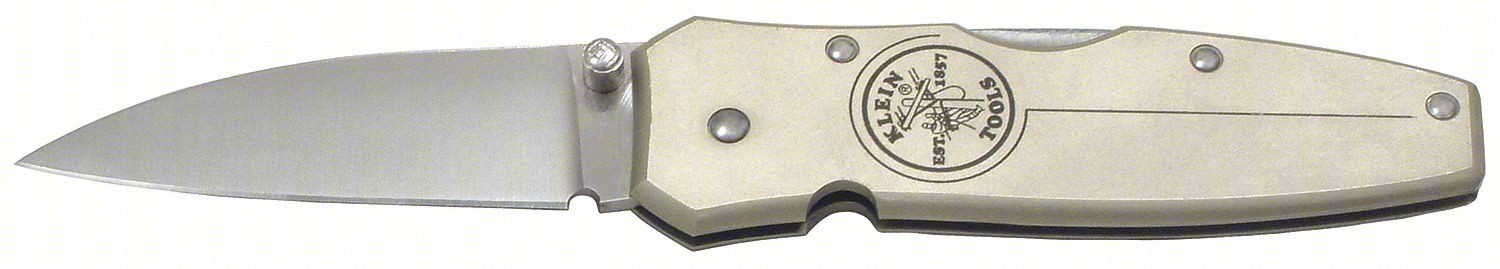 Pkt Knife,Lockback,Brushed Aluminum Hndl