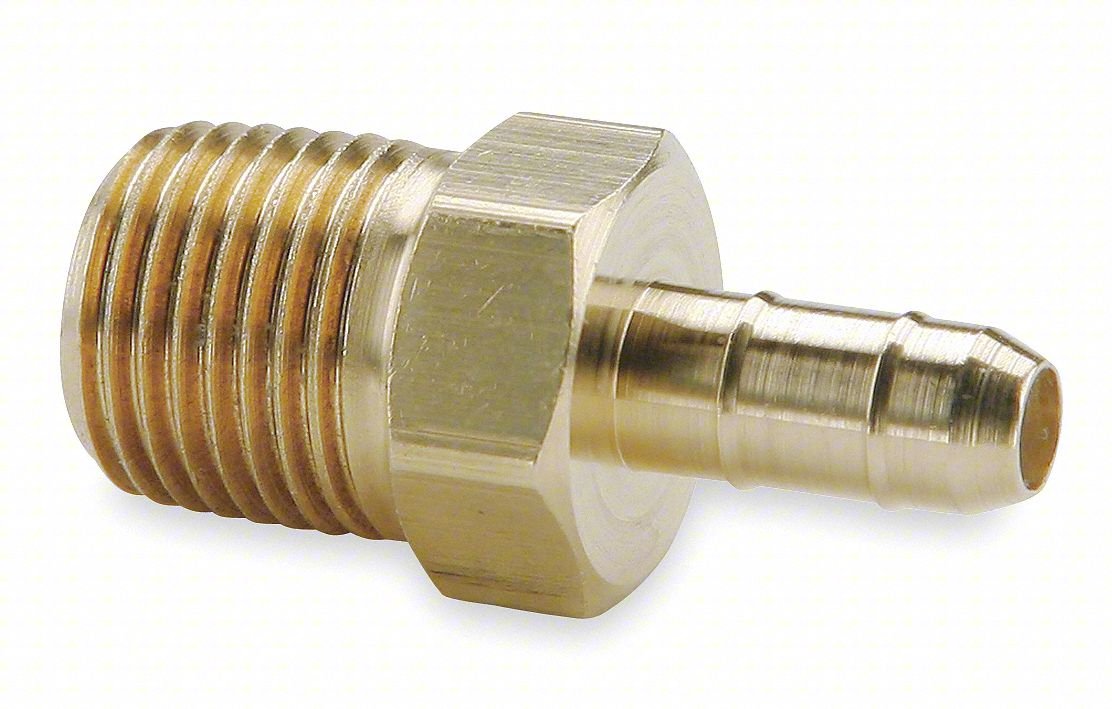 Male Connector,1/4 In Tube Size,Brass