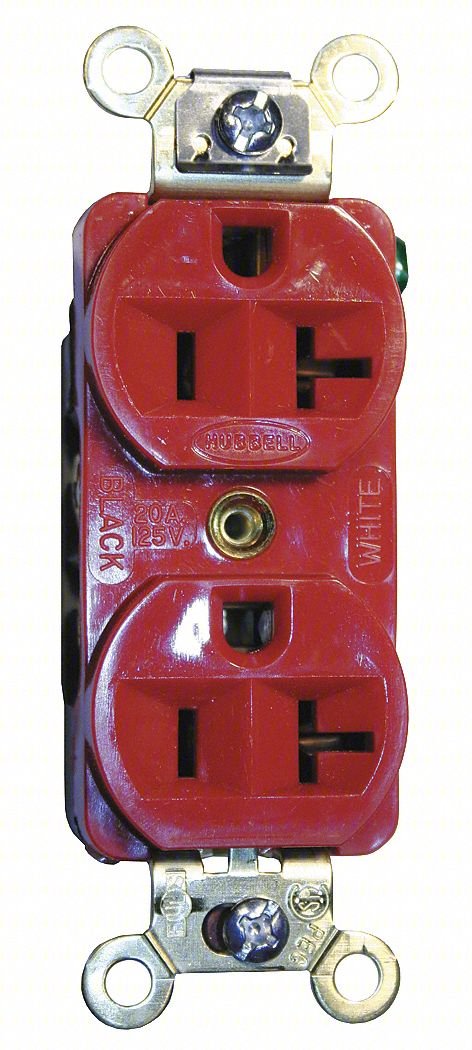RECEPTACLE,RED,20 A,2P3W,BACK; SIDE,1PK