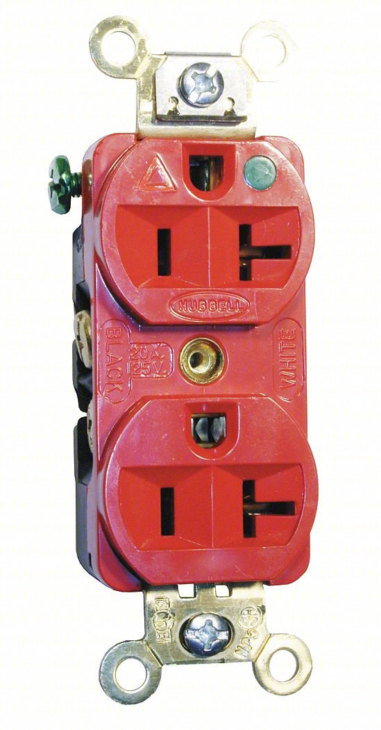 RECEPTACLE,RED,20 A,2P3W,BACK; SIDE,1PK