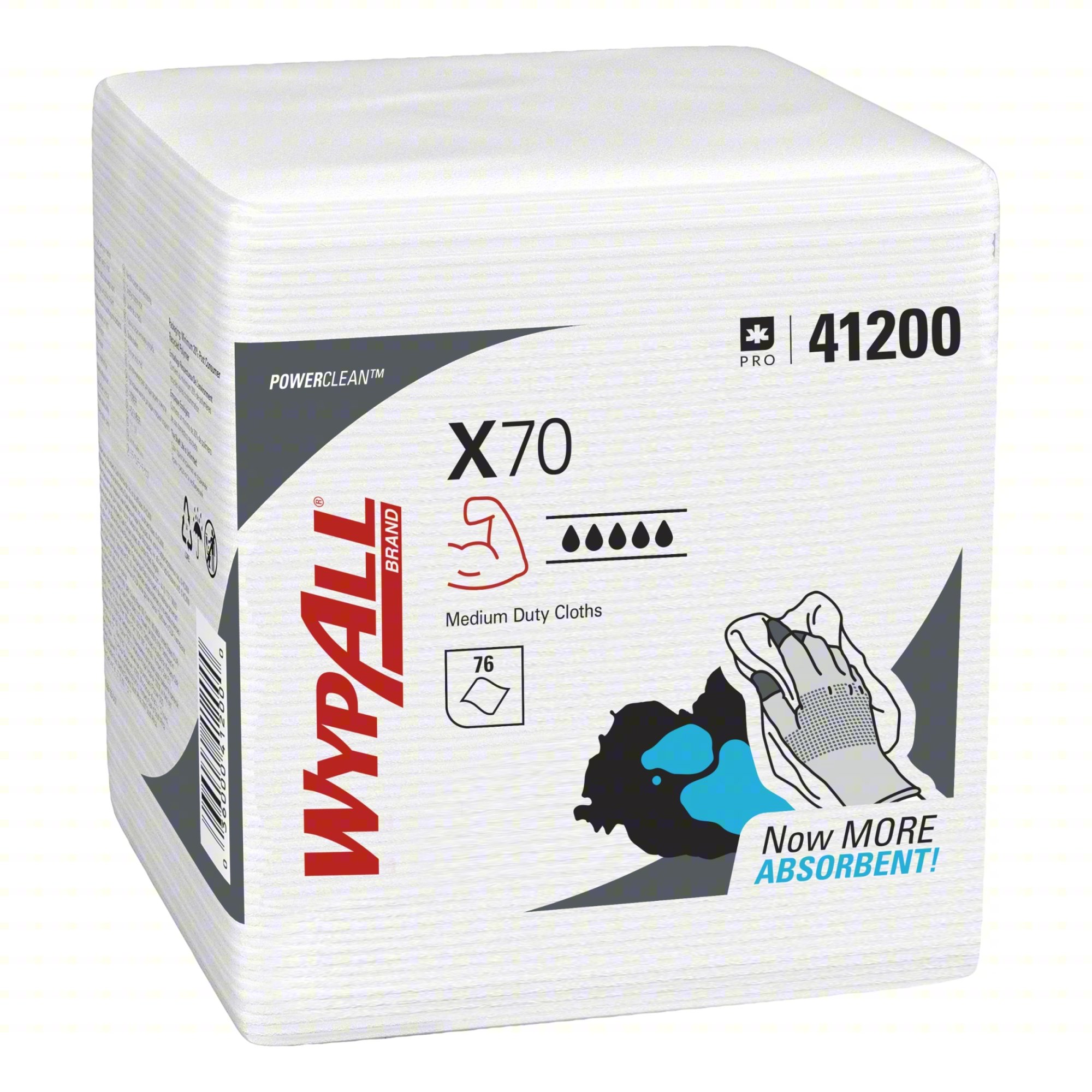 Dry Wipe,12" x 12-1/2",White,PK12