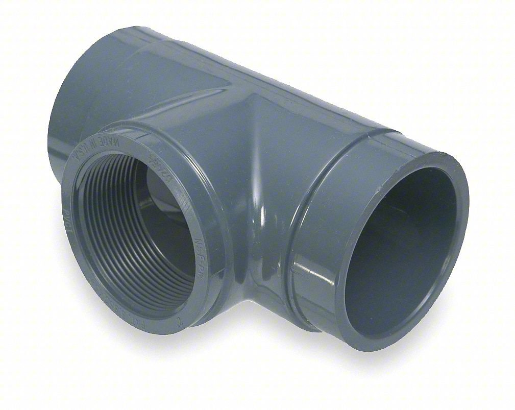Tee, 2 in Pipe Size, Schedule 80, PVC