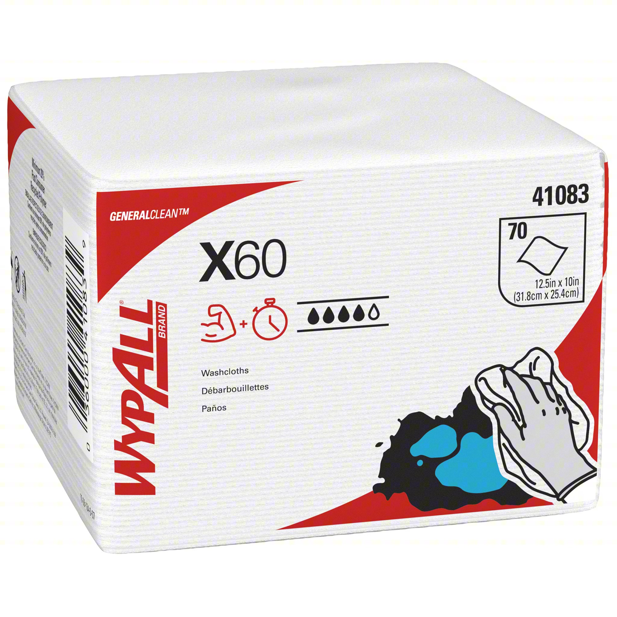 Dry Wipe,10" x 12-1/2",White,PK8