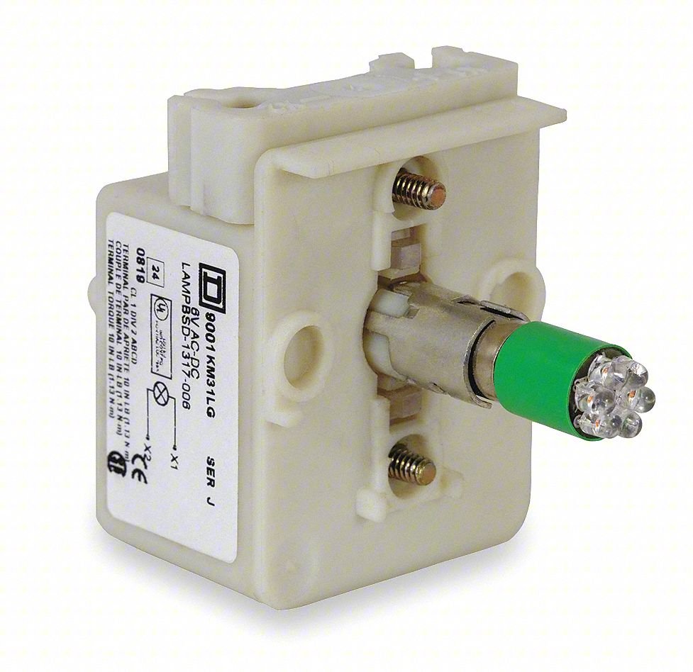 LAMP MODULE, LED, 120 V AC, GREEN, 30MM