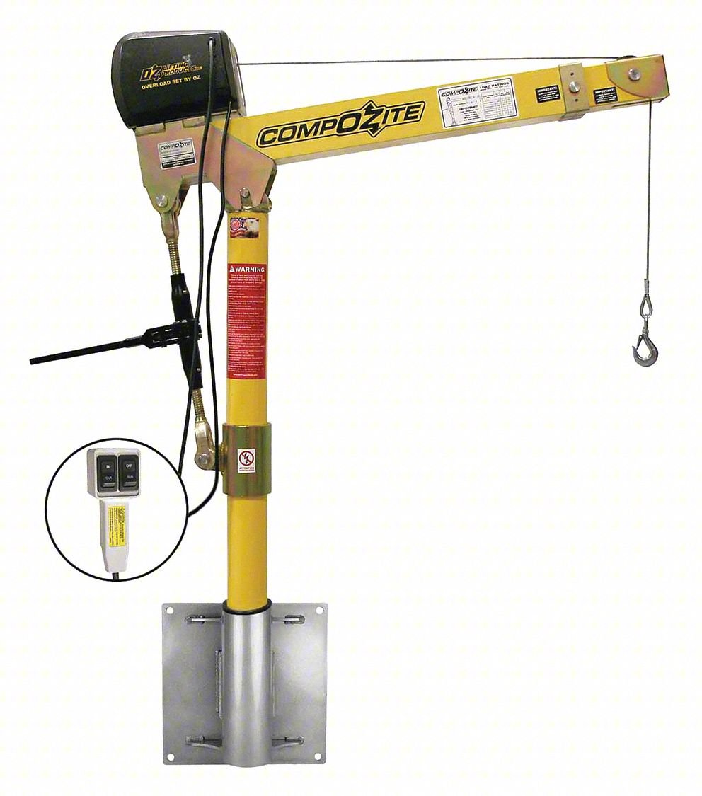 Davit Crane Kit,1200 lb,22 to 66in Reach