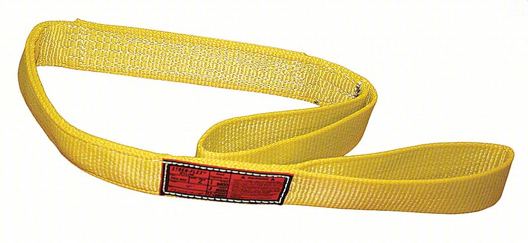 WEB SLING,FLAT EYE,9 FT L,12800 LB CAP.