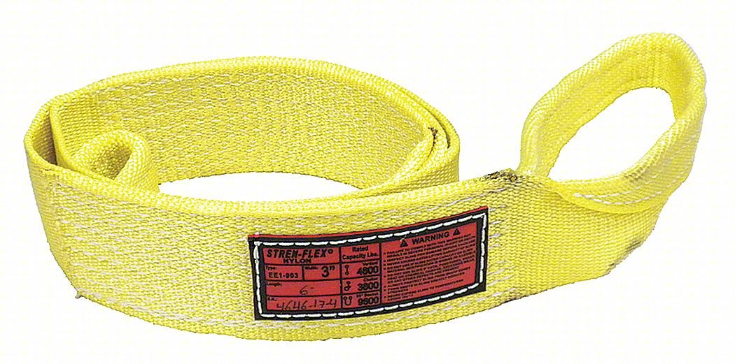 WEB SLING,FLAT EYE,16 FT L,12300 LB CAP