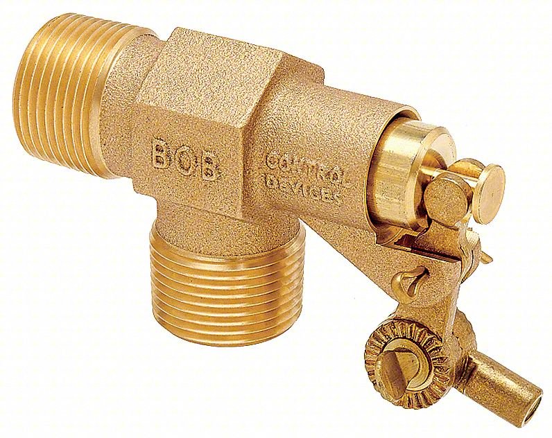 Float Valve,3/8in.,LF Brass,Pipe Mount