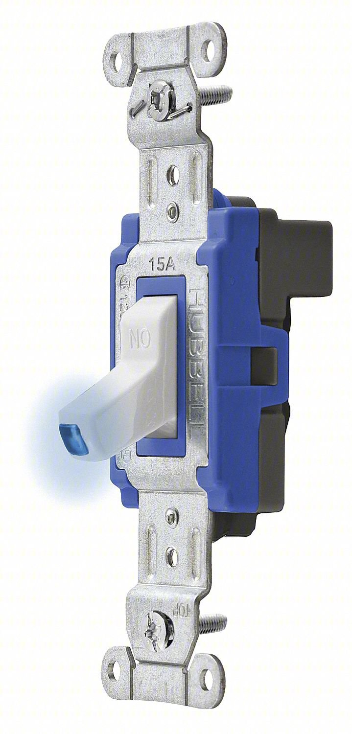 ILLUMINATED WALL SWITCH,3-WAY,15A,WHT