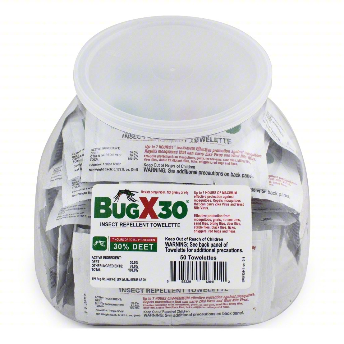 INSECT REPEL WIPES,0.172 OZ,PACKET,PK50