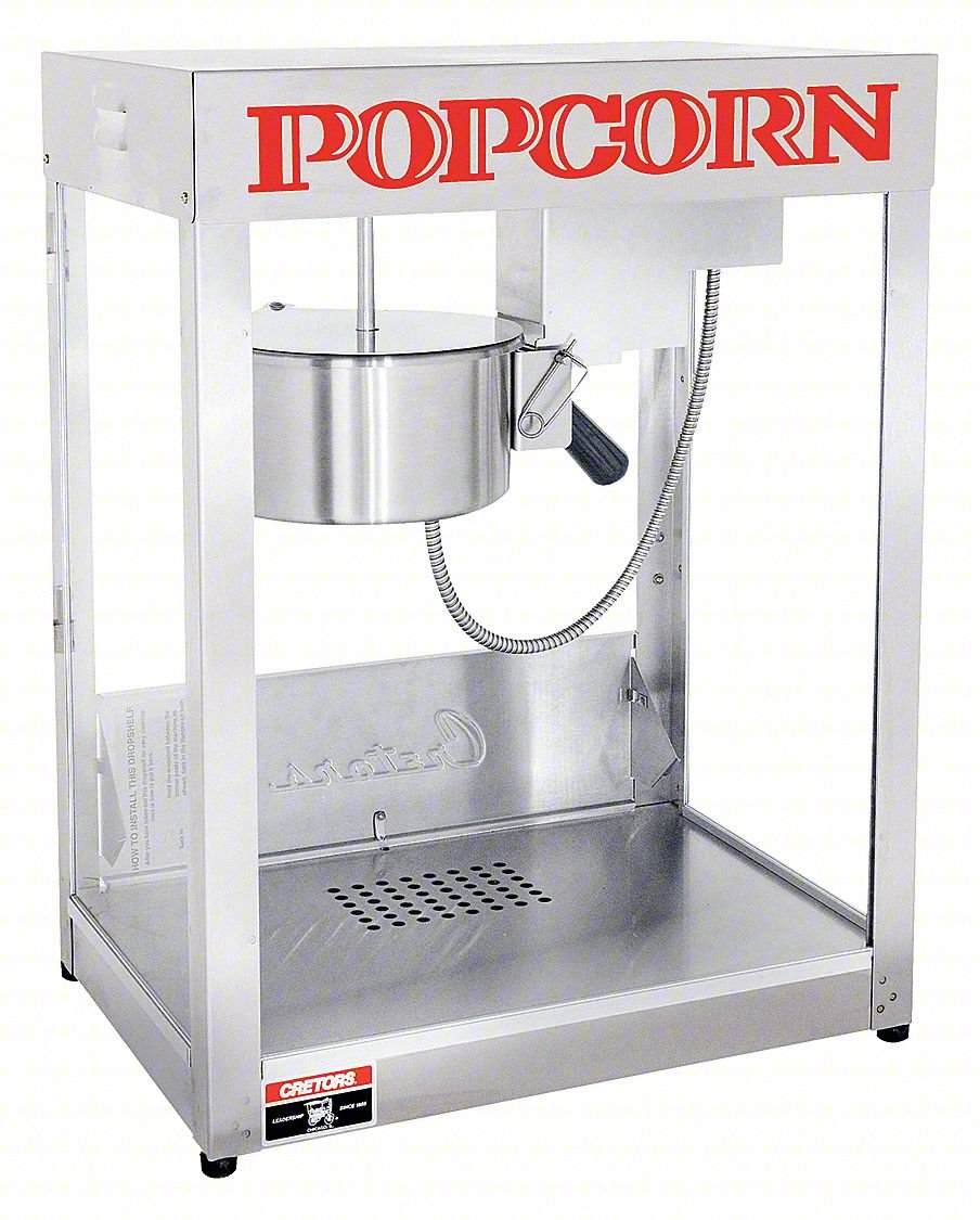 Popcorn Maker,8/12/16 oz.,120V,Silver