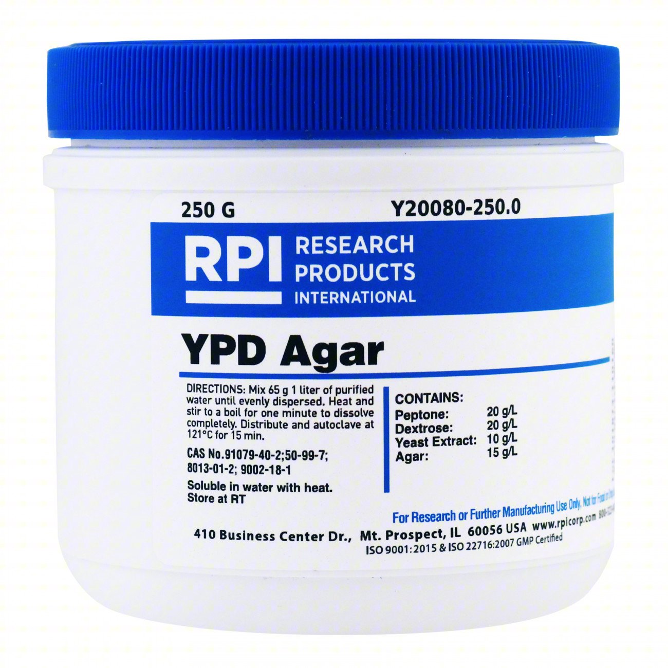 YPD AGAR: LAB, 250 G, 50-99-7/8013-01-2/
