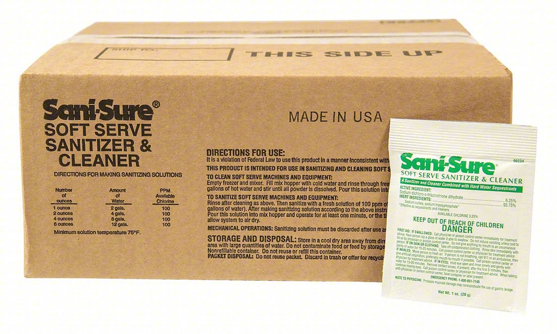 Soft Serve Sanitizer Cleaner,1oz,PK100