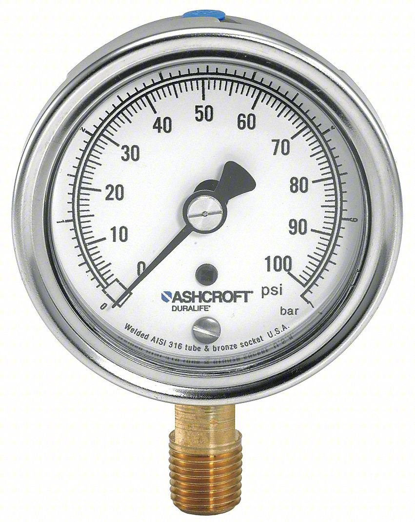 Gauge,Pressure,0 to 300 psi,Glycerin