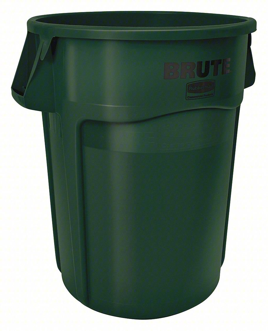 GREEN BRUTE VENTED TRASH CONTAINER, 44 G