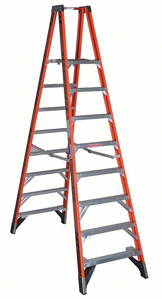 Twin Platform Stepladder,8 ft,FGL,300 lb