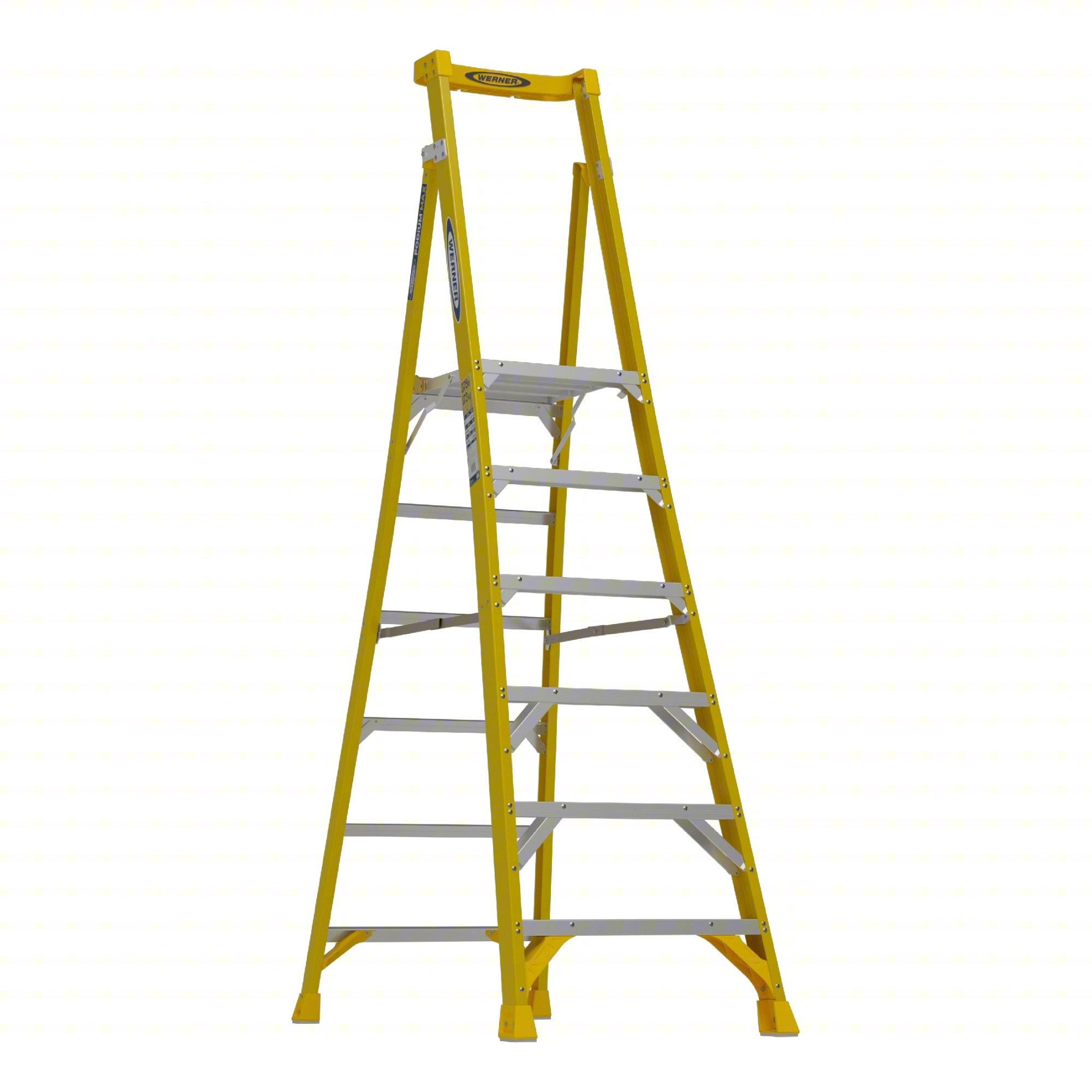Podium Stepladder,6 ft,Fiberglass,375 lb