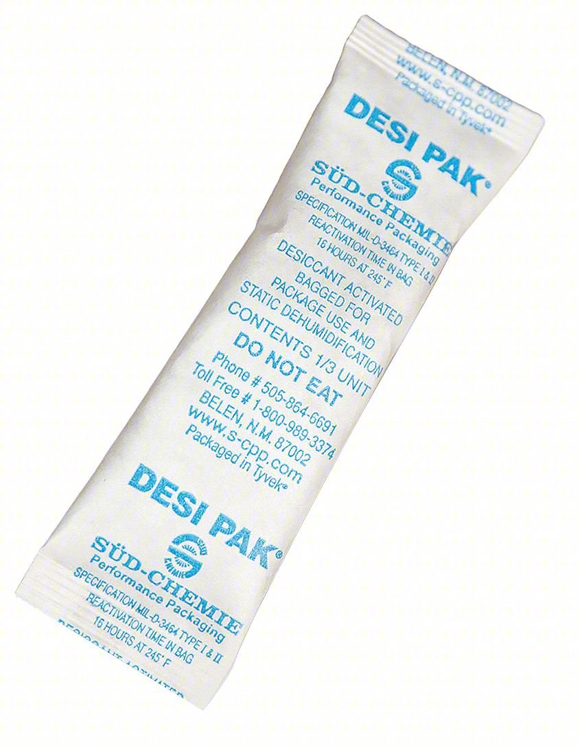 DESICCANT: 1 IN WD, 3 1/2 IN LG, 0.28 CU