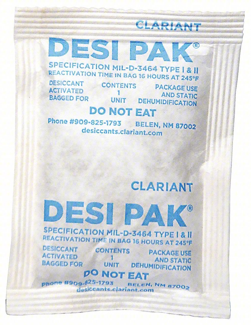 DESICCANT: 3 IN WD, 4 IN LG, 0.83 CU FT