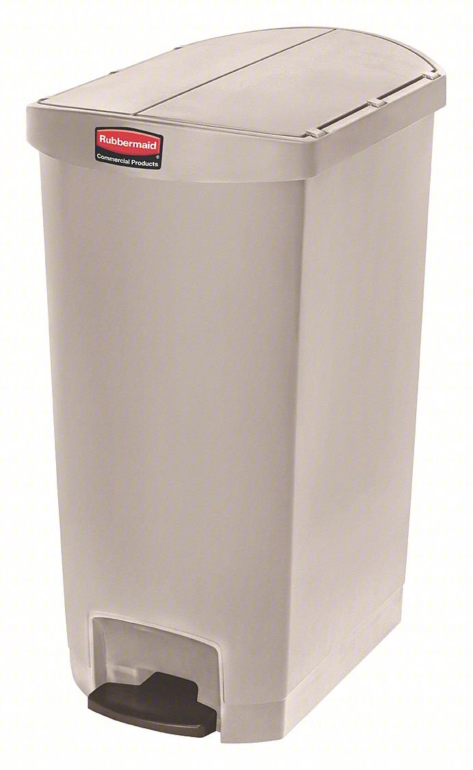 Trash Can,Rectangular,18 gal.,Beige