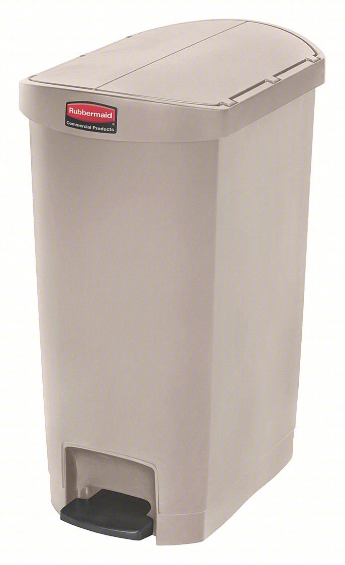 Trash Can,Rectangular,13 gal.,Beige