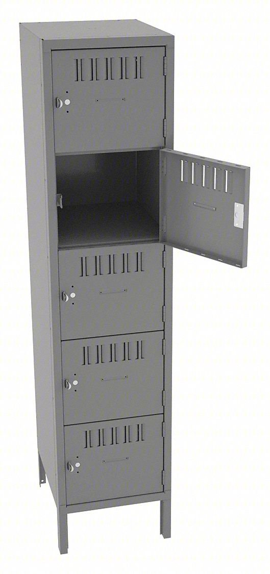 BOX LOCKER: 15 IN X 18 IN X 66 IN, 5 TIE