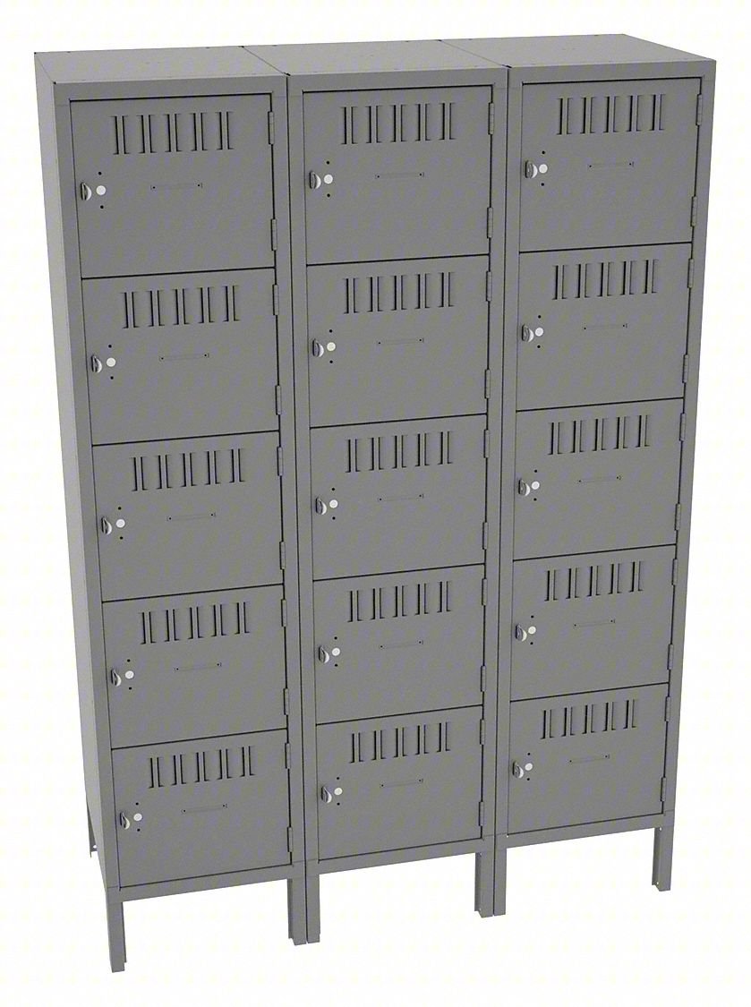 BOX LOCKER: 45 IN X 18 IN X 66 IN, 5 TIE