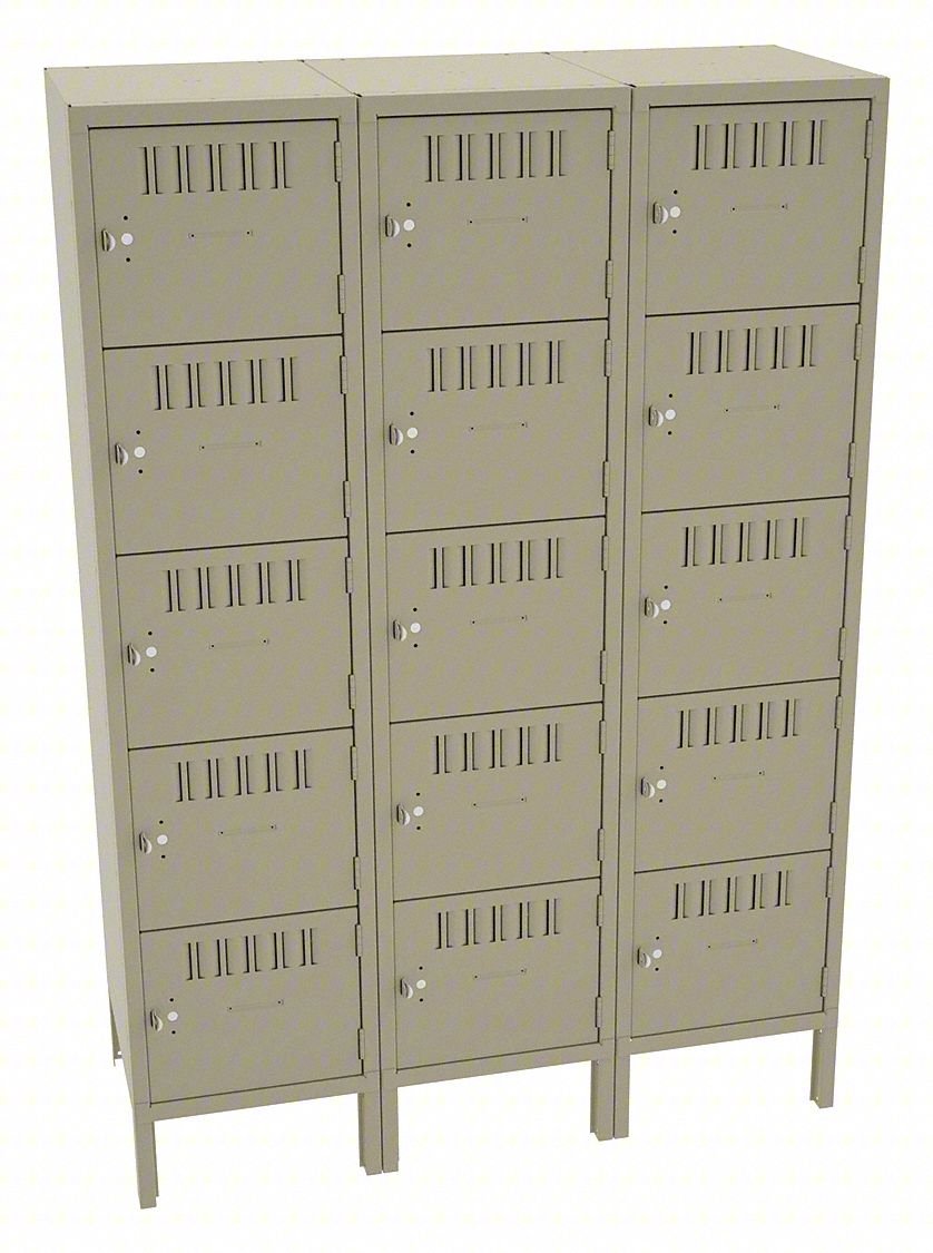 BOX LOCKER: 45 IN X 18 IN X 66 IN, 5 TIE
