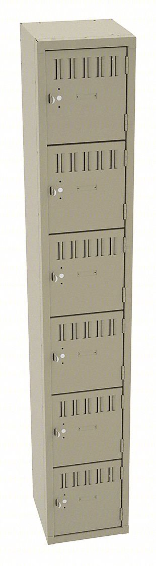BOX LOCKER: 12 IN X 12 IN X 72 IN, 6 TIE
