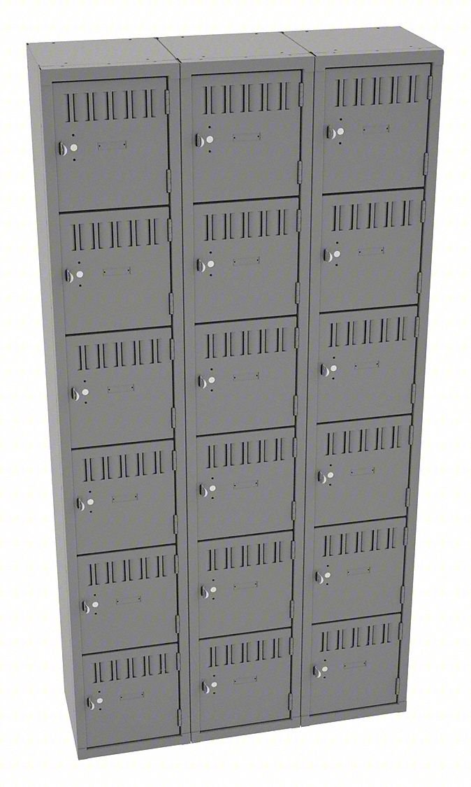 BOX LOCKER: 36 IN X 12 IN X 72 IN, 6 TIE