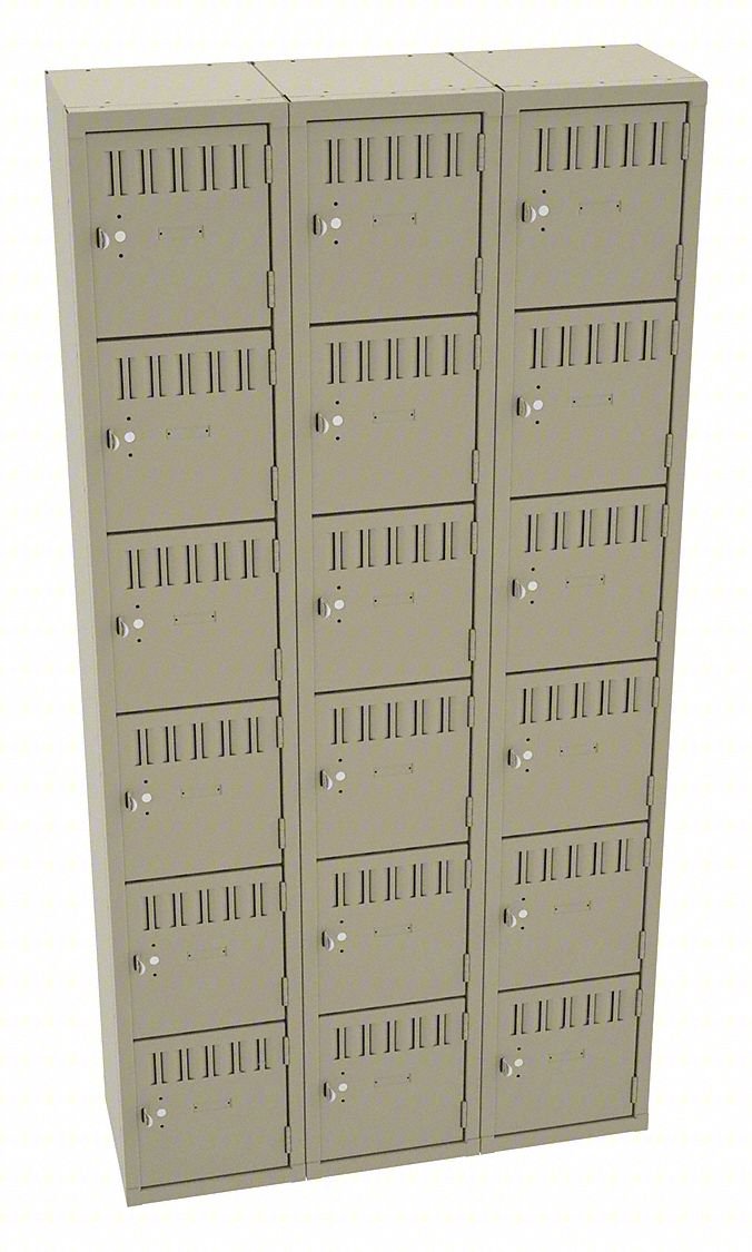 BOX LOCKER: 36 IN X 12 IN X 72 IN, 6 TIE
