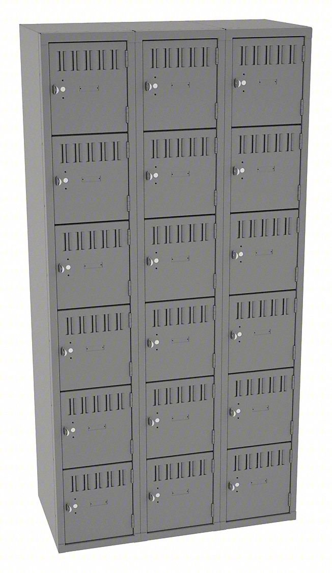 BOX LOCKER: 36 IN X 18 IN X 72 IN, 6 TIE