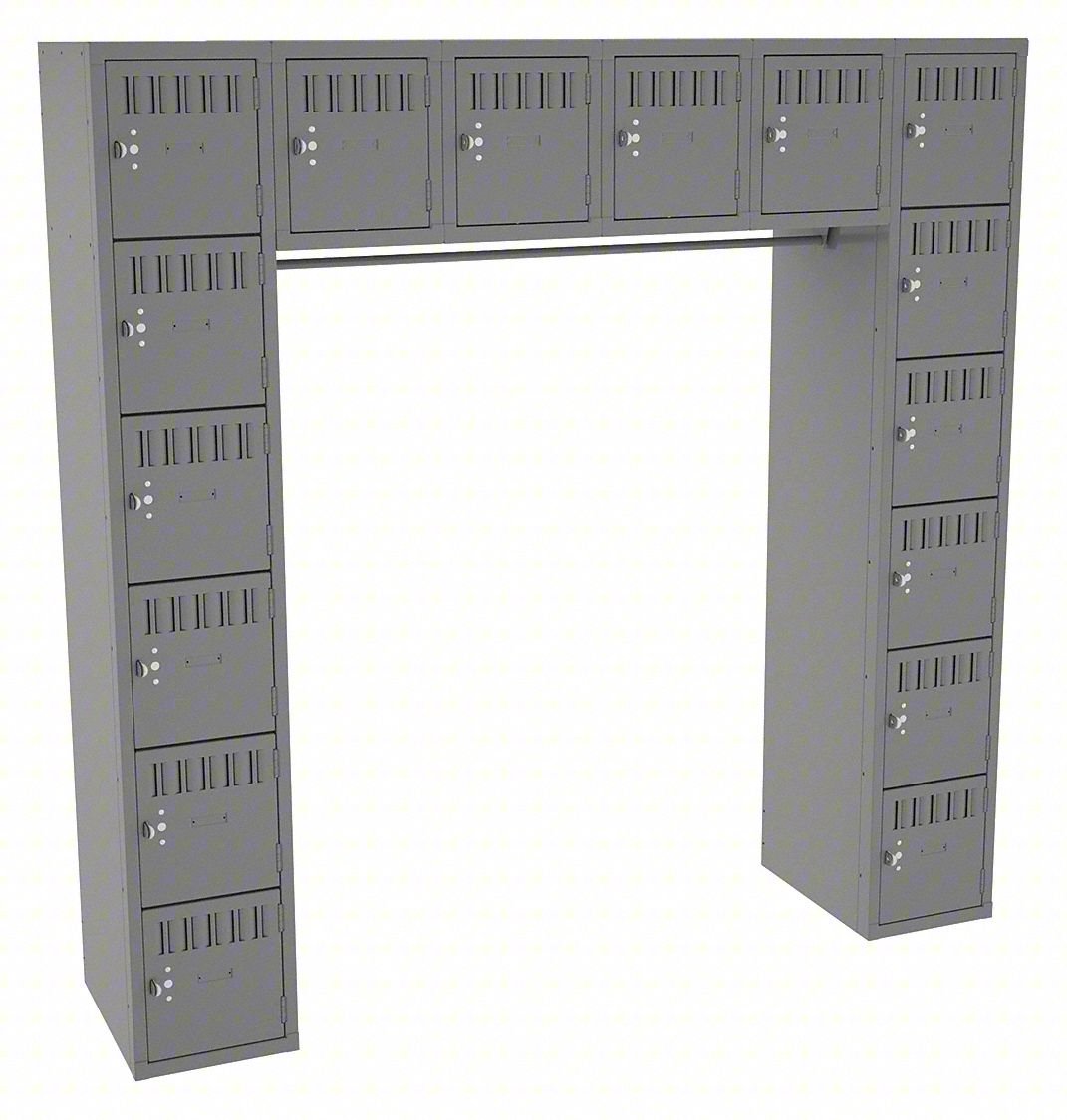 BOX LOCKER UNIT WITH COAT ROD: 72 IN X 1