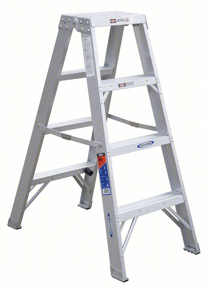 Twin Stepladder,Aluminum,IA,4 ft.,T370