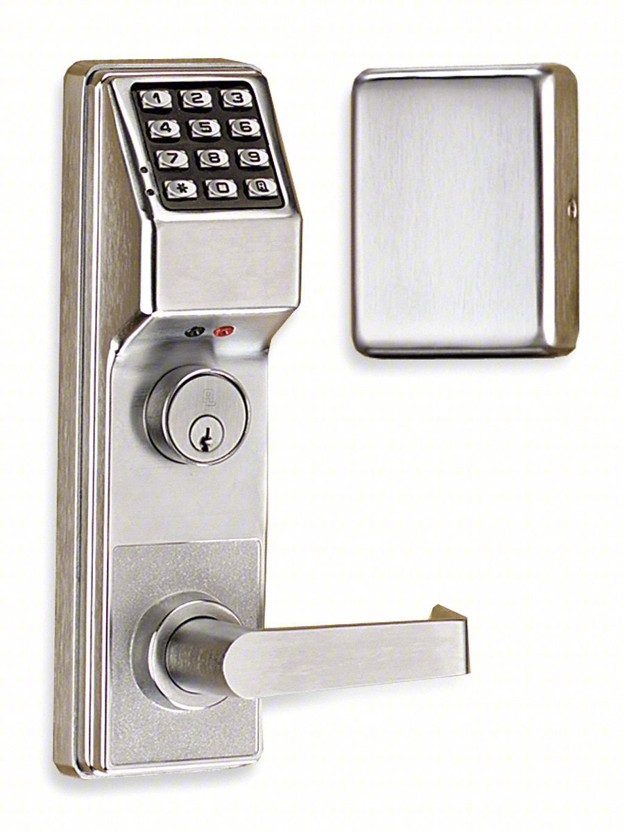 Electronic Lock,Satin Chrome,12 Button