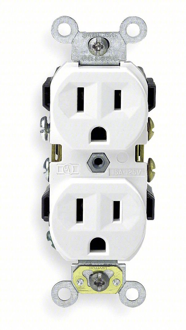 RECEPT,WHITE,15 A,2P3W,BACK; SIDE,1PK