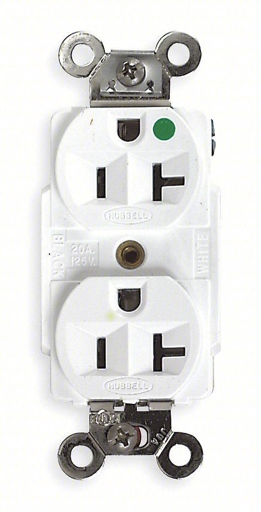 RECEPT,WHITE,20 A,2P3W,BACK; SIDE,1PK