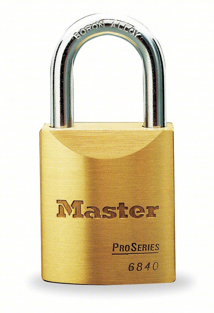 Keyed Padlock, 25/32 in,Rectangle,Gold