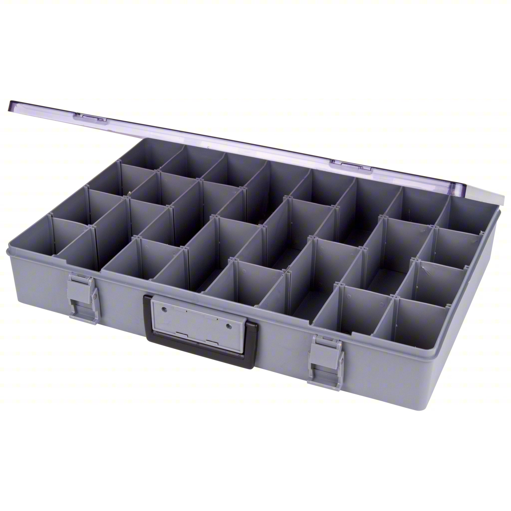 Comprt Bx,Dbl Positive Locking,Gray,3 in
