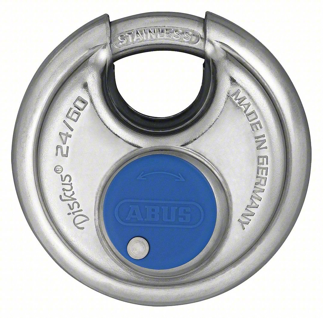 Keyed Padlock, 21/32 in,Round,Silver
