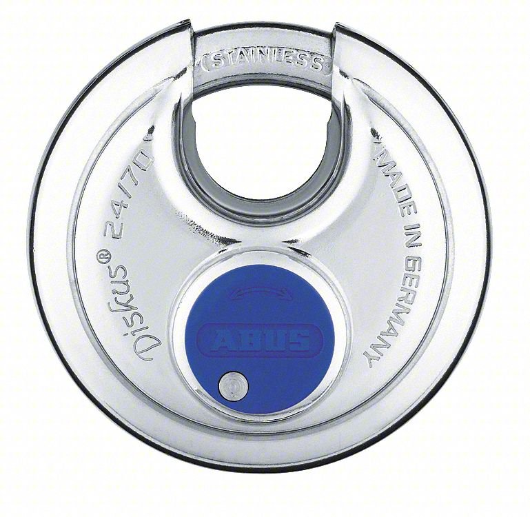 Keyed Padlock, 21/32 in,Round,Silver