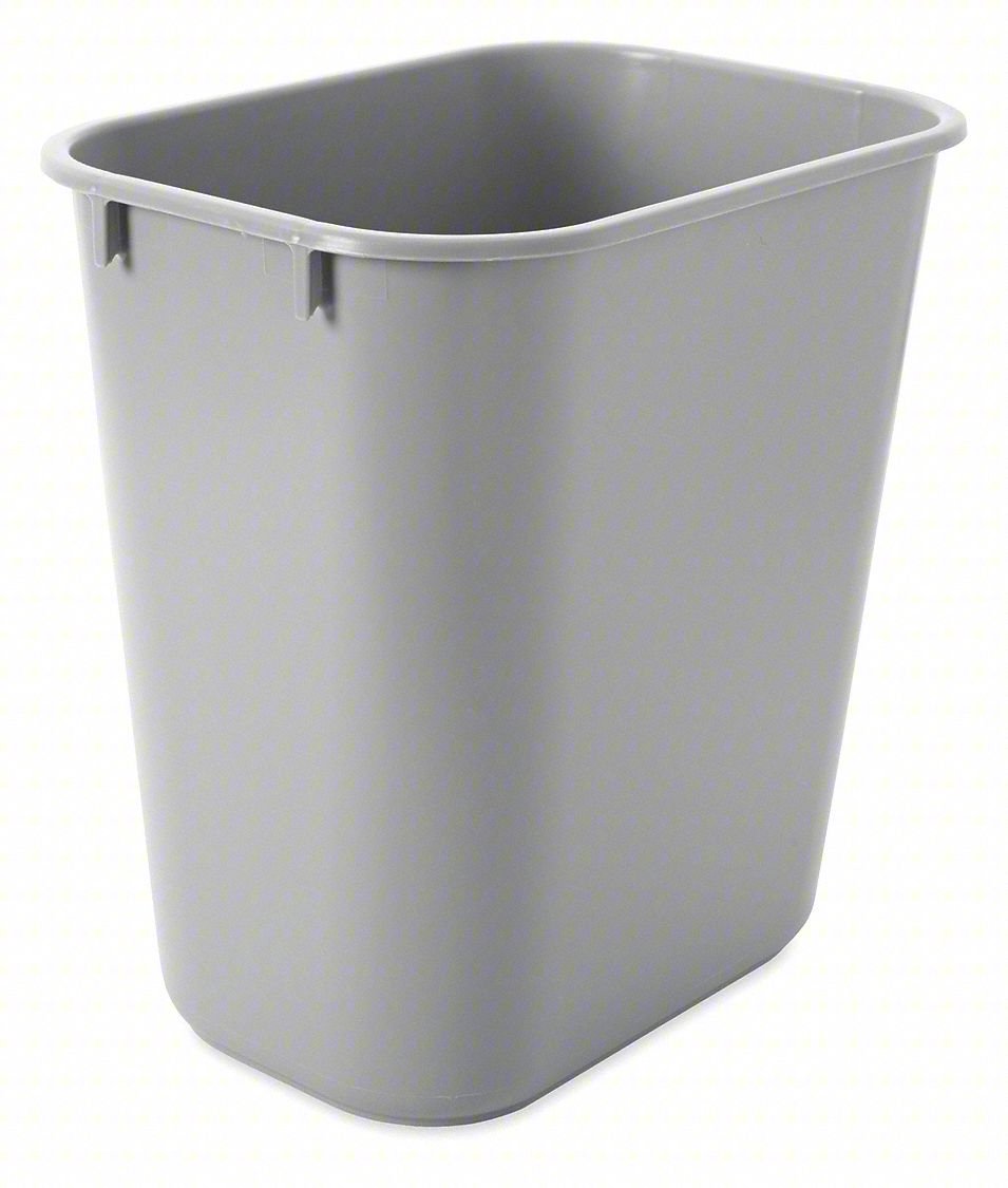 TRASH CAN, GRY, 3 GAL, PLASTIC