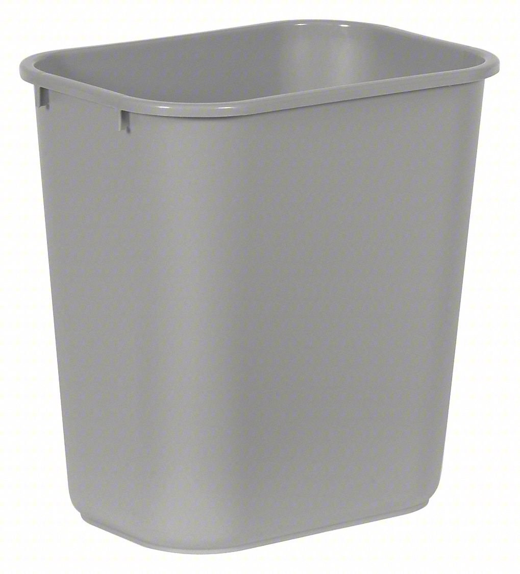 TRASH CAN, GRY, 7 GAL, PLASTIC
