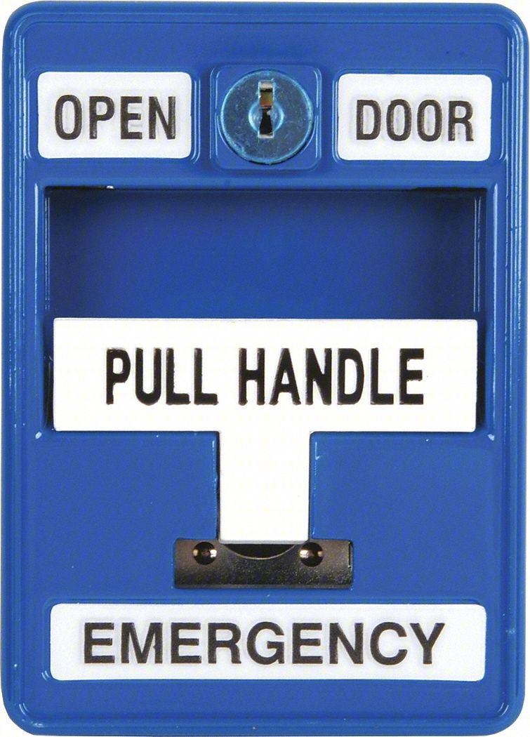 Emergency Pull Station,30VAC/DC,Blue